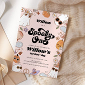 1つの不気味Groovyハロウィーン1番目の誕生日 招待状