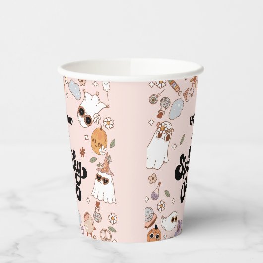 1つの不気味Groovyハロウィーン1番目の誕生日 紙コップ (左)