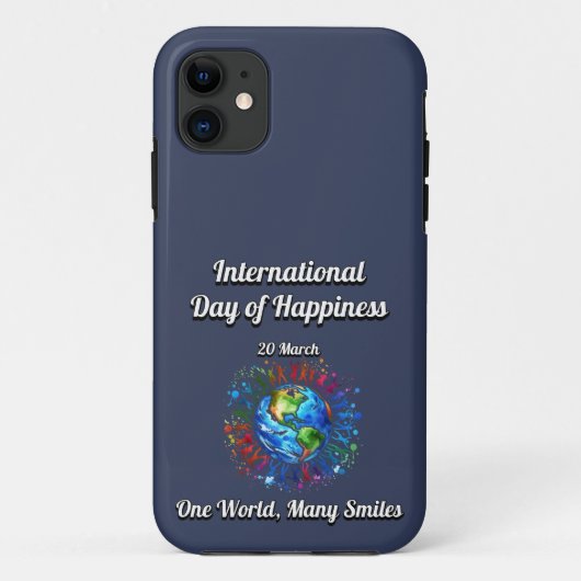 1つの世界の多くのスマイル。幸福の日。 Case-Mate iPhoneケース (裏面)