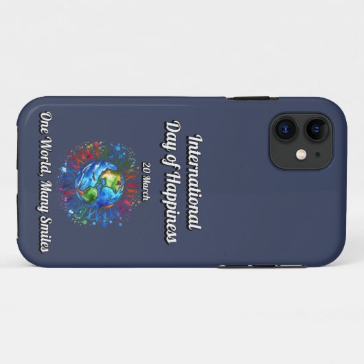 1つの世界の多くのスマイル。幸福の日。 Case-Mate iPhoneケース (裏面(横))