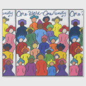 1つの世界、1つの家族の多文化ラッピング紙 ラッピングペーパー (フラット)