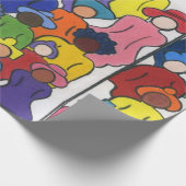 1つの世界、1つの家族の多文化ラッピング紙 ラッピングペーパー (角)