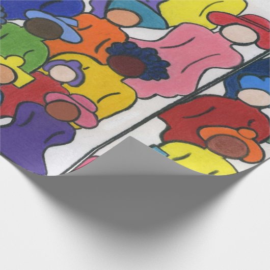 1つの世界、1つの家族の多文化ラッピング紙 ラッピングペーパー (角)