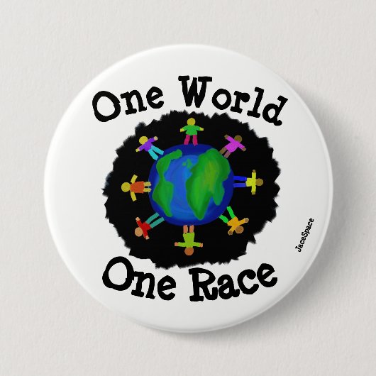 1つの世界、1の競争 缶バッジ (正面)