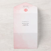 1つの中国の結婚式招待状で水彩全体 オールインワン招待状 (外側)