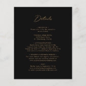 1つの予算ですべて金ゴールド書道結婚式の招待 (裏面)