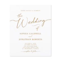 1つの予算ですべて金ゴールド書道結婚式の招待