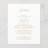 1つの予算ですべて金ゴールド書道結婚式の招待 (裏面)