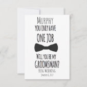 1つの仕事だけをです私の花婿の付添人有しますか。 招待状 (正面)