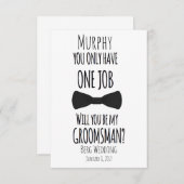 1つの仕事だけをです私の花婿の付添人有しますか。 招待状 (正面/裏面)