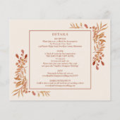 1つの写真で予算をすべて秋の結婚式招待状 (裏面)