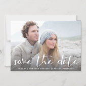 1つの写真の結婚式の日付の磁石を保存 マグネット招待状 (正面)