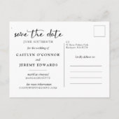 1つの写真ウェディング日付はがきを保存 案内ポストカード (裏面)