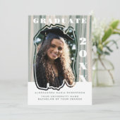 1つの写真ホワイトセージ緑ベージュ大学院生 案内状 (スタンド正面)