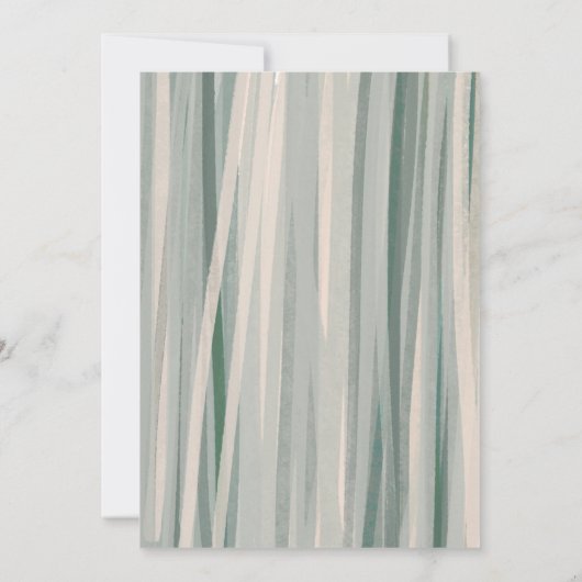 1つの写真ホワイトセージ緑ベージュ大学院生 案内状 (裏面)