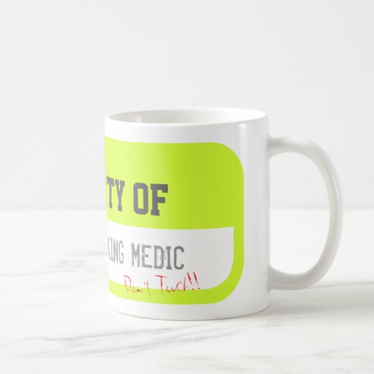 1つの勤勉な医者の黄色のマグの特性 コーヒーマグカップ (右)