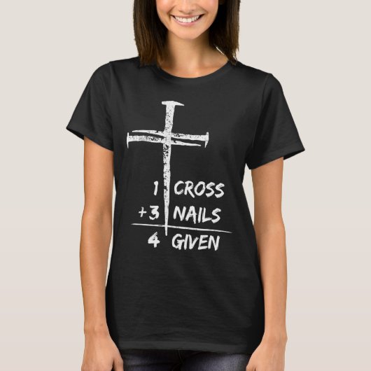 1つの十字架 3本の釘 罪を赦された キリスト教 イースター ギフト 2T Tシャツ (正面)