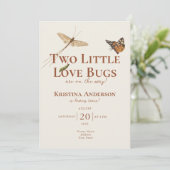 1つの双子の中でバグを愛する赤ちゃんシャワー 招待状 (スタンド正面)