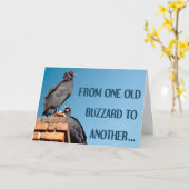 1つの古いバザード別の誕生日グリーティングカード カード (黄色い花)