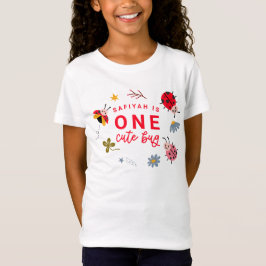 1つの可愛いバグLadybug女の子の誕生日パーティー Tシャツ