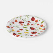 1つの可愛いバグLadybug 1st誕生日招待状 ペーパープレート (アングル)