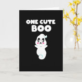 1つの可愛いブーおかしいハロウィーンの子供たち女の子幼児 カード (黄色い花)