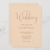 1つの台本にソフトピーチエレガントをすべて結婚入れる 招待状 (正面/裏面)