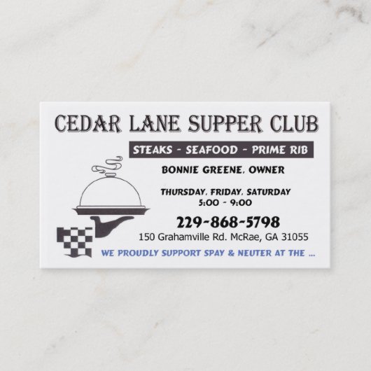 1つの名刺のための2 名刺 (正面)