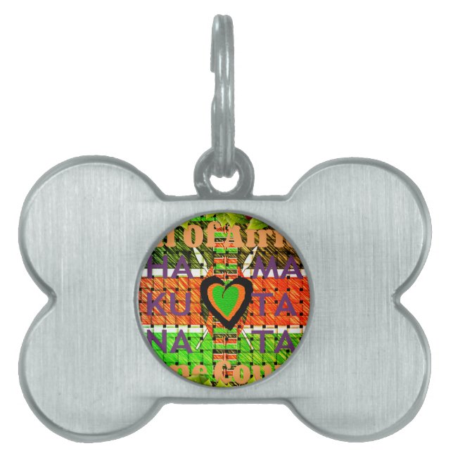 1つの国のすべてのアフリカ。ケニア国旗 ペットネームタグ (正面)