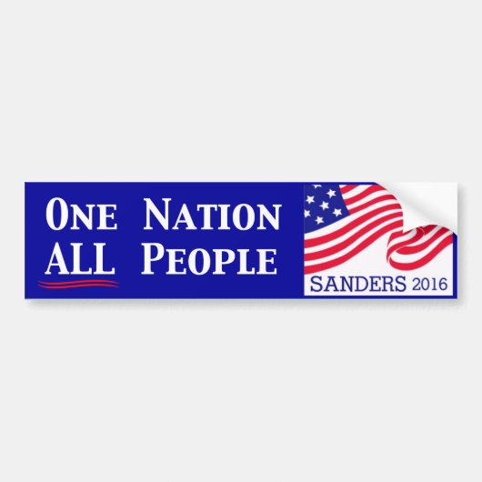 1つの国家、すべての人々 バンパーステッカー (正面)