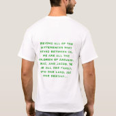 1つの土地、1の運命 Tシャツ (裏面)