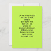 1つの地獄のパーティーお祝いパーティー パーソナライズされた 招待状 (裏面)