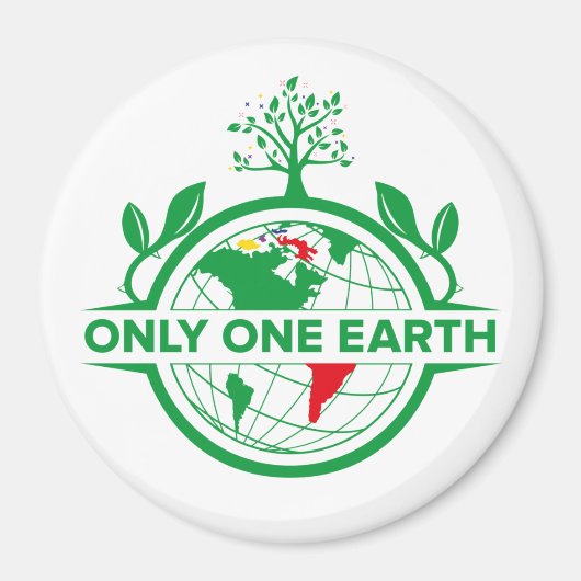 1つの地球のみ。環境を一救致しよう マグネット (正面)
