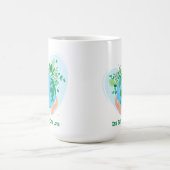1つの地球1つの愛。地球を救う コーヒーマグカップ (中央)
