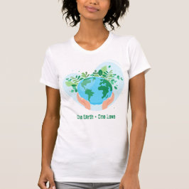 1つの地球1つの愛。地球を救う Tシャツ