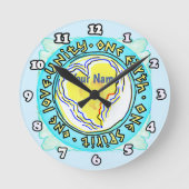 1つの地球 ラウンド壁時計 (正面)