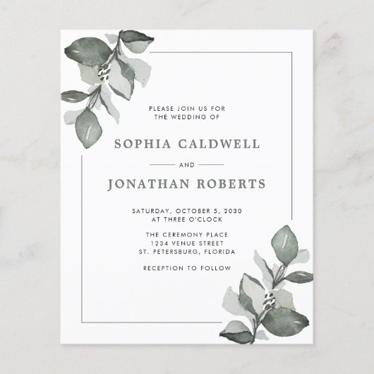 1つの埃っぽい緑のユーカリで予算を結婚立てる (正面)