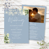 1つの埃っぽい青い緑の光の写真結婚 招待状