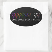 1つの声、多くの投票 楕円形シール (バッグ)
