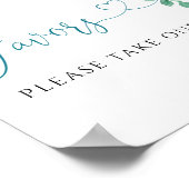 1つの好意を取る青い気球の赤ちゃんシャワー ポスター (角)