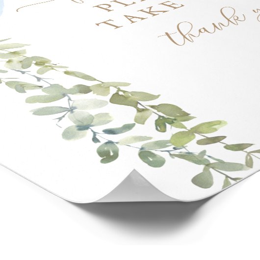 1つの好意を取る青い気球の赤ちゃんシャワー ポスター (角)