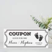 1つの姪または甥のベビーの発表のためのクーポン 案内状 (スタンド正面)