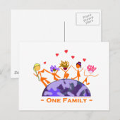 1つの家族 – 地球 ポストカード (正面/裏面)