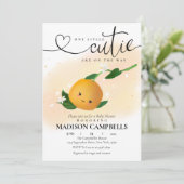 1つの小さなかわいこちゃんが方法柑橘系招待状 招待状 (スタンド正面)