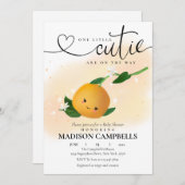 1つの小さなかわいこちゃんが方法柑橘系招待状 招待状 (正面/裏面)