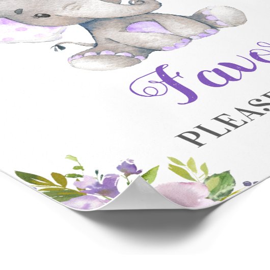 1つの小さなピーナッツ象の女の子パープルを取る ポスター (角)