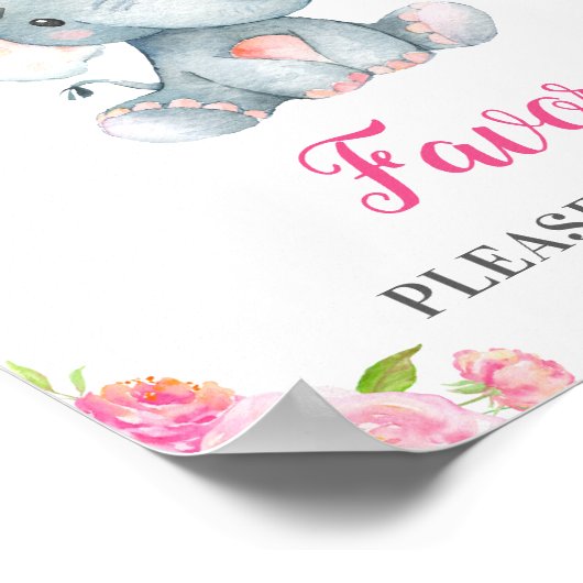 1つの小さなピーナッツ象の女の子ピンクを取る好意 ポスター (角)