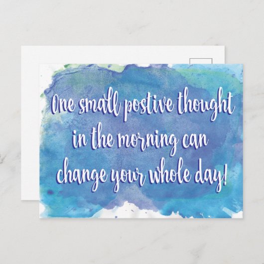 1つの小前向きさい考え-感動的引用文 ポストカード (正面/裏面)