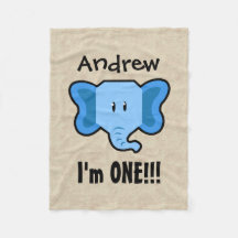 1つの年の第1誕生日かわいい象の顔A18