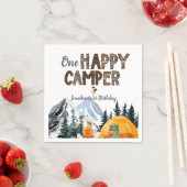 1つの幸せなキャンパー |キャンプ誕生日 スタンダードカクテルナプキン (インサイチュ)